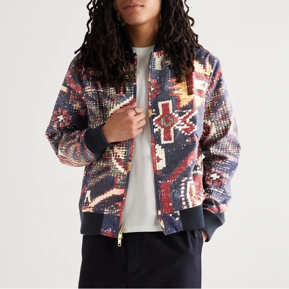 Todd Snyder x King Kennedy Multicolor Patterned Bomber Jacket